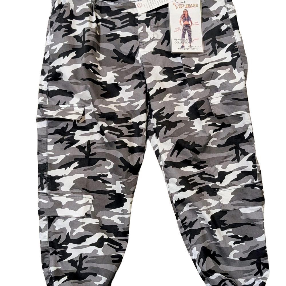 VIP Kids Camouflage Joggers - Black, Gray, White